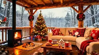 You&rsquo;re Relaxing by a Christmas Porch Fireplace 🎄 Soft Firelight and Holiday Comfort