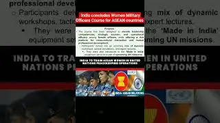 India concludes Women Military Officers Course for ASEAN countries&nbsp;#asean #military #women #india