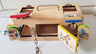Wooden Box with Locks and Latches
