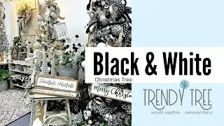 Black and White Buffalo Check Christmas Decorations for a Tree
