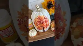 Beginner napkin decoupage tutorial! DIY Thanksgiving pumpkin! #decoupage #craftideas #tutorial
