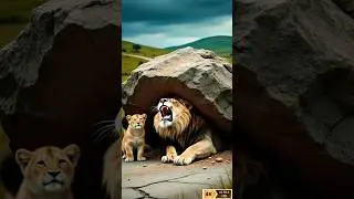 Brave Cub Saves Mother Lion Trapped Under Fallen Huge Deadly Rock!#humanity
