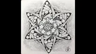 Zentangle-Tutorial 6-bl&auml;ttrige Blume