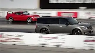 Ford Flex AWD EcoBoost Vs. Turbo Toyota Supra | Drag Race