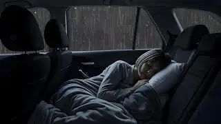 Water Hammering on Car Roof 🌧️ Heavy Rain with Thunder for Sleep