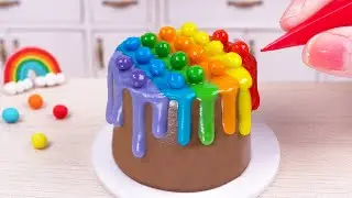 Satisfying Miniature Rainbow Chocolate Cake Decorating | Tasty Miniature Chocolate Cake Recipe
