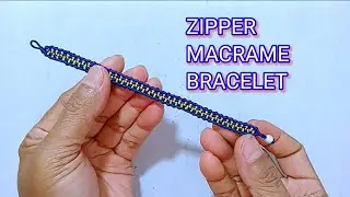 ZIPPER MACRAME BRACELET TUTORIAL, CARA MEMBUAT GELANG BENANG MOTIF RESTLETING