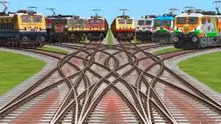 Indian trains locomotive ground engine super electric running enjeen ground railway station track 
