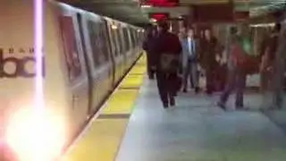 Fremont BART Train Arriving @ Embarcadero in San francisco
