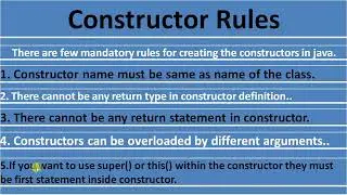 Rules Of Constructor And Difference Between This And Super