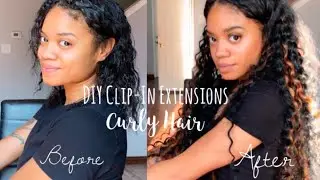 DIY Clip In Extensions For CURLY Hair | Instant Highlights Using Extensions