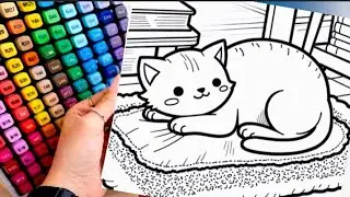 How to draw cat drawing kids cat drawing kids toddlres santhini 138 kids coloring book kids painting