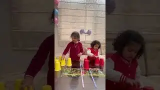 The Kids playing the cup stacking game #funnyfamilygames #games #fun #kids