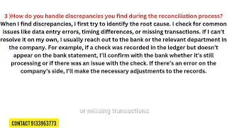 Bank Reconciliation Interview Questions & Answers