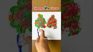 Creative ice cream 🍦 Art 🎨 | Sponge VS Tissue Paper !! 🤩✨ #shorts #art #creativity