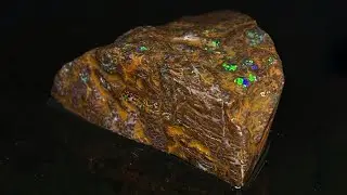 Professional Grade Raw Queensland Australian Boulder Opal With Full Red Color Bar