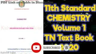 11th Standard CHEMISTRY Volume 1 TN Text Book 2020 | 11th Standard Chemistry Text Book 2020