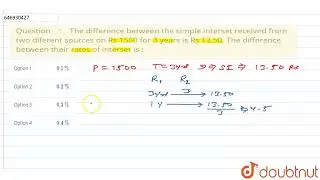 The difference between the simple interset received from two diferent sources on Rs 1500 for 3 y...