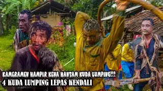 4 KUDA LUMPING LEPAS KENDALI HAMPIR HANTAM!!! KAMERAMEN - BENJANG LBP ASENG DI PALALANGON