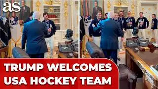 Trump welcomes USA HOCKEY TEAM to White House after Winter Olympics GOLD MEDAL WIN