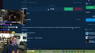 Moistcrit1kal реагирует на скоростное прохождение игры xQc MC на Polymarket