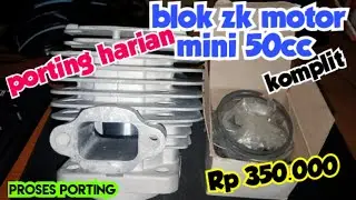 proses porting blok mesin motor mini 50cc / mesin motor mini 50cc