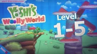 Yoshi's Woolly World - Level 1-5 Walkthrough (Flowers & Yarn Locations)