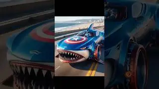 Captain america Shark And Thanos Shark Car  !marvel toys2 #marveltoys #spiderman #shorts