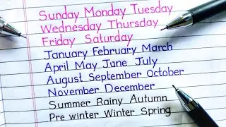 Writing Days Name of the Week || Months Name of the Year || Seasons Name of the Year-Handwriting360