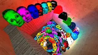 Selene Family and Angry Munci Family and Obunga Nextbot Lobotomy Dash Nextbots Chase me in Maze Gmod