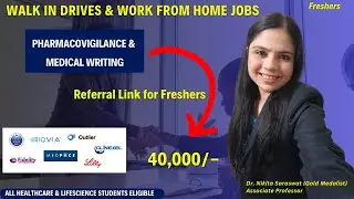 Pharmacovigilance Walk-in Drive | IQVIA Referral Link | Medpace, Eli Lilly | Fresher Salary ₹40 K