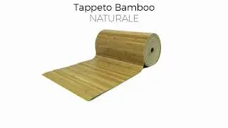 Tappeto Bamboo Passatoia Antiscivolo In Tinta Unita Colore Naturale