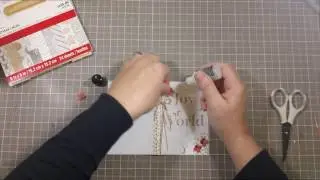 Making a Christmas card using Michael's Recollections scrapbook paper