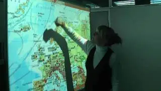 Interactive wall map for whiteboards