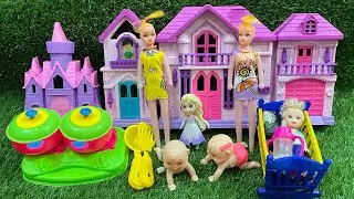 3 Minutes Satisfying with Unboxing Pink Princess House Toys Play Set Review Toys | Barbie Family
