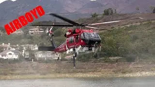 OCFA Firehawk Blowing Rotor Wash Water Over The Crowd &bull; Upper Oso Reservoir