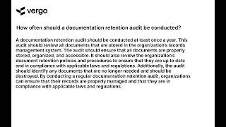 Conducting a Documentation Retention Audit: How Often?