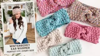 Easy Winterberry Ear Warmer Crochet Pattern Tutorial