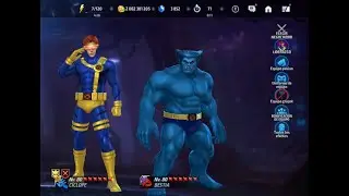 Marvel Future Fight C&Iacute;CLOPE y BESTIA Poder Uniformes y Potencia X-Men 97