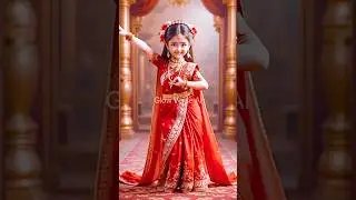Baby Girl Dancing in Royal Red Saree | Graceful Traditional Performance 💃👑 #shorts #glowverseai