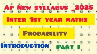 Inter 1st year maths new syllabus probability chapter 14 introduction part 1 ap maths 2025