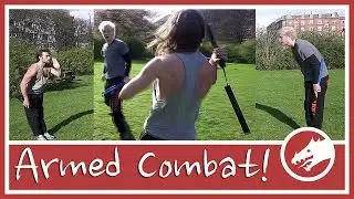 NUNCHAKU vs BATON! Weapon Sparring (Combat Training)