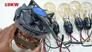 Amazing 220V free energy generator 19KW with copper wire using 12vdc cooling fan and magnet