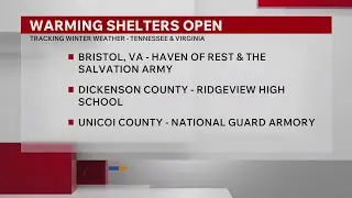 Warming shelters across the region as winter storm sets in