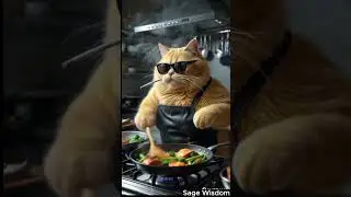 Cool Cat Cooks Like a Pro Chef 😎🔥 Fluffy Feline Kitchen Vibes | Funny AI Short #catchef