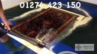 Rinsing Hamadan Rug
