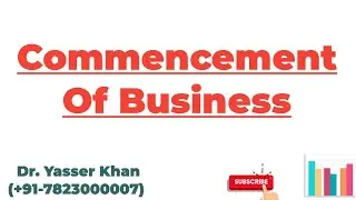 Commencement Of Business