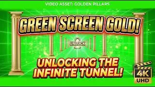 Golden Pillar Tunnel Loop | Green Screen VFX Overlay Free Download