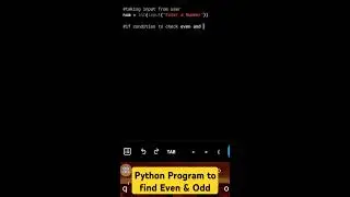 Even and Odd program in python | Python Programming | Coders Point