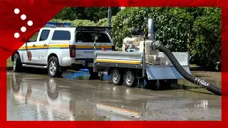 Camposampiero (Padova), case allagate ed idrovore Protezione Civile in azione
